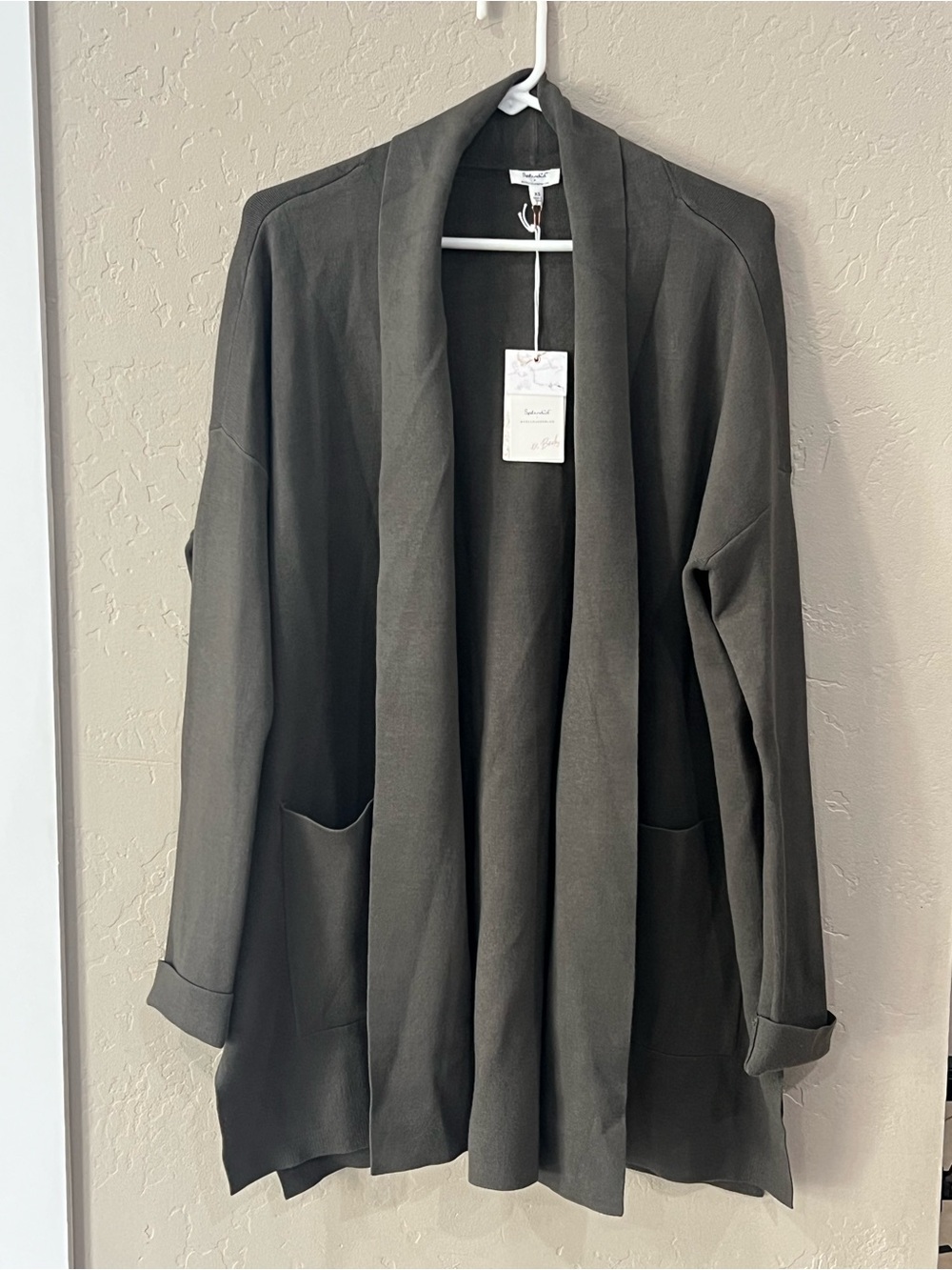 Splendid x Cella Jane Blog Open Cardigan XS Olive Green NWT